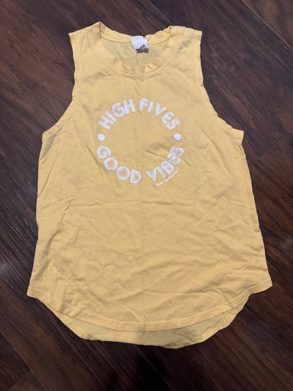 Burn Boot Camp Yellow Graphic Tank with White Print